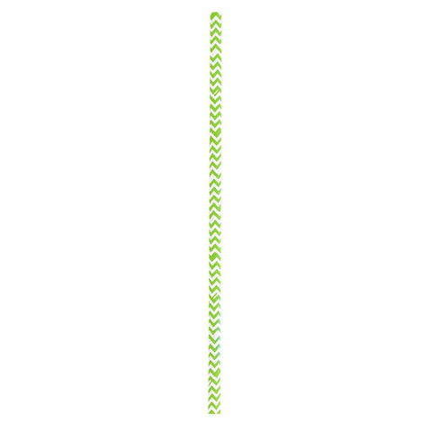 Packnwood Durable Lime Green & White Design Paper Straws - Unwrapped D:0.2in L:7.75in - iFoodservice Online