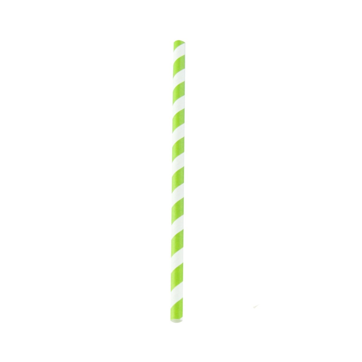 Packnwood Durable Lime Green & White Striped Giant Smoothie Paper Straws - Unwrapped D:0.3in L:7.75in - iFoodservice Online