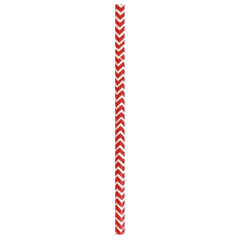 Packnwood Durable Red & White Design Paper Straws - Unwrapped D:0.2in L:7.75in - iFoodservice Online