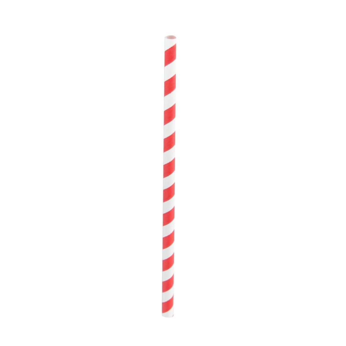 Packnwood Durable Smoothie Paper Straws With White & Red Stripes - Unwrapped D:0.3in L:7.75in - iFoodservice Online