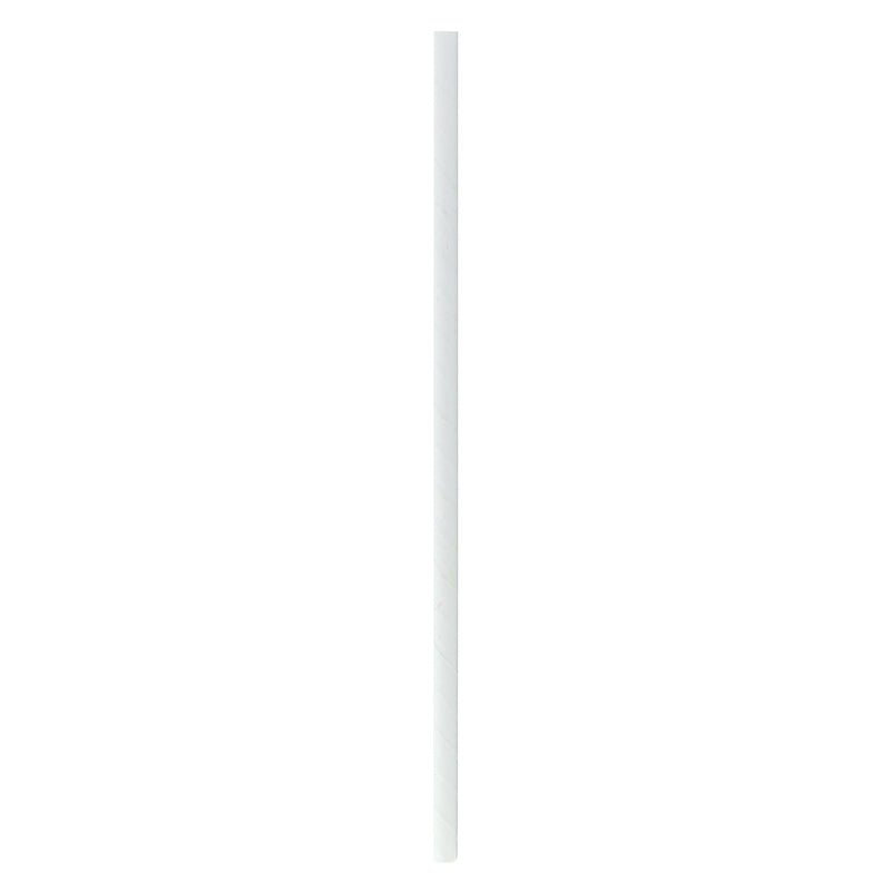 Packnwood Durable Solid White Paper Straws - Unwrapped D:0.2in L:10.25in - iFoodservice Online