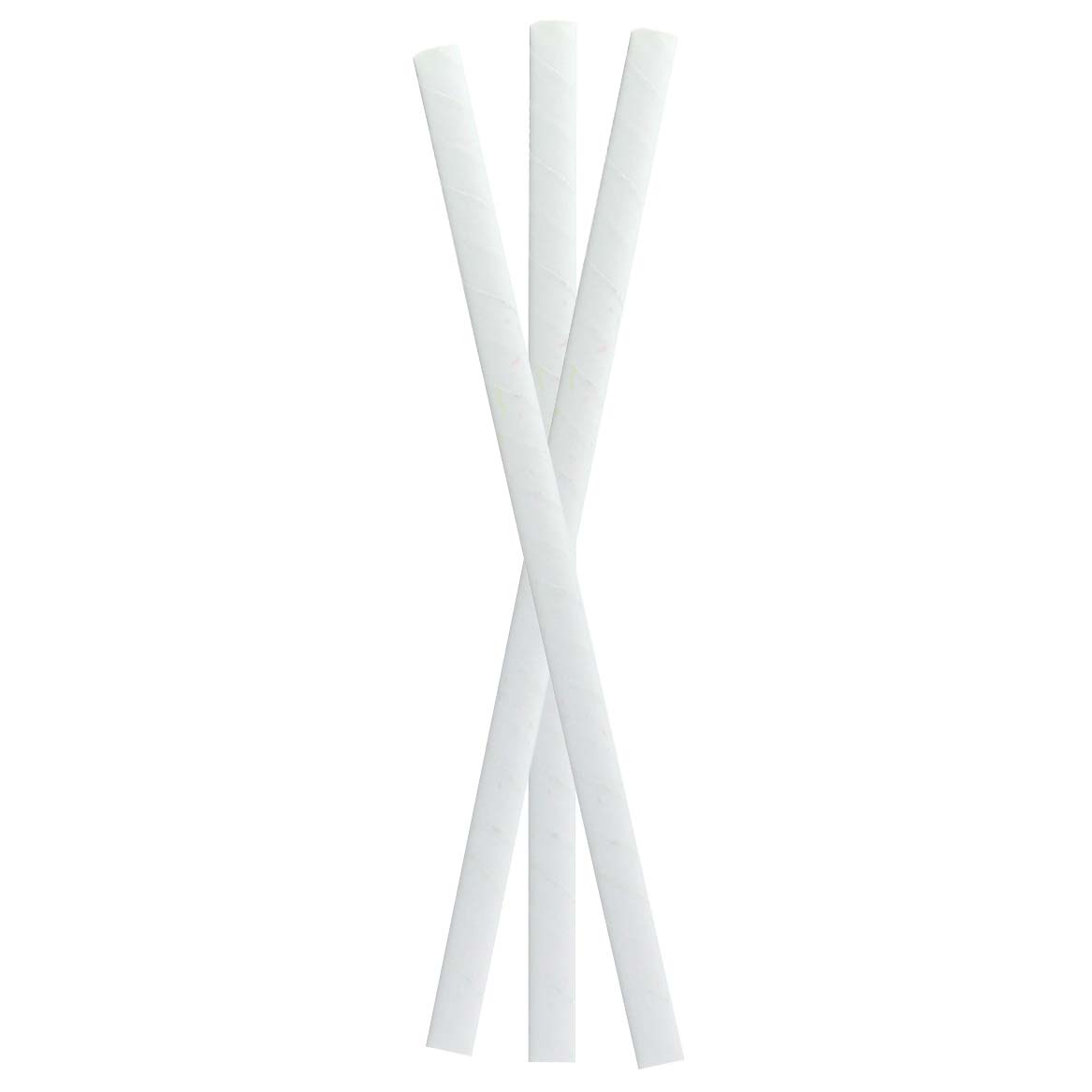Packnwood Durable Solid White Smoothie Paper Straws - Unwrapped D:0.3in L:7.75in - iFoodservice Online