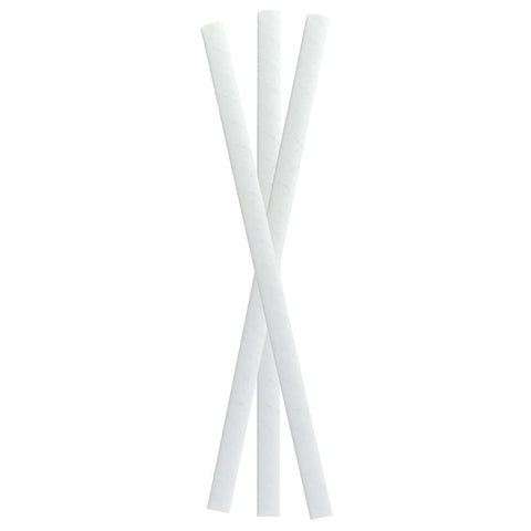 Packnwood Durable Solid White Smoothie Paper Straws - Wrapped D:0.3in L:7.75in - iFoodservice Online