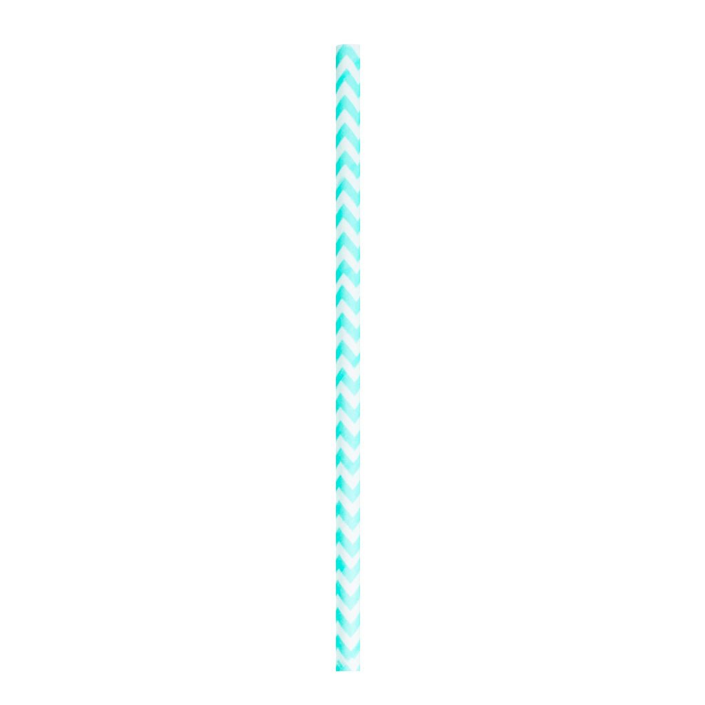 Packnwood Durable Teal Blue & White Design Paper Straws - Unwrapped D:0.2in L:7.75in - iFoodservice Online