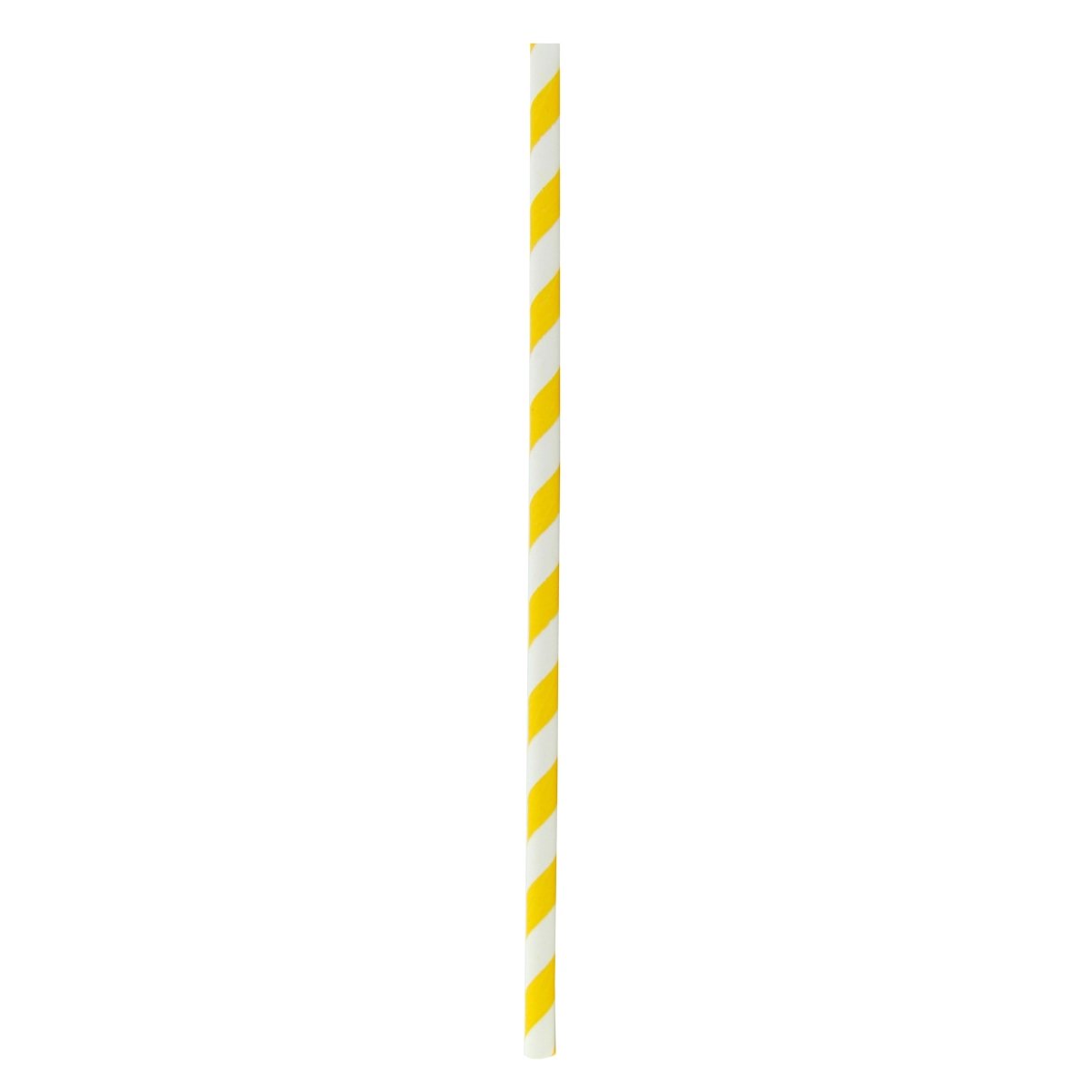 Packnwood Durable Yellow & White Striped Paper Straws - Unwrapped D:0.2in L:7.75in - iFoodservice Online