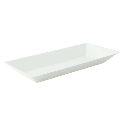 Packnwood Eco - Design White Sugarcane Plate (No added PFAs) 24oz L:10.25in W:5.12in H:1.1in - iFoodservice Online