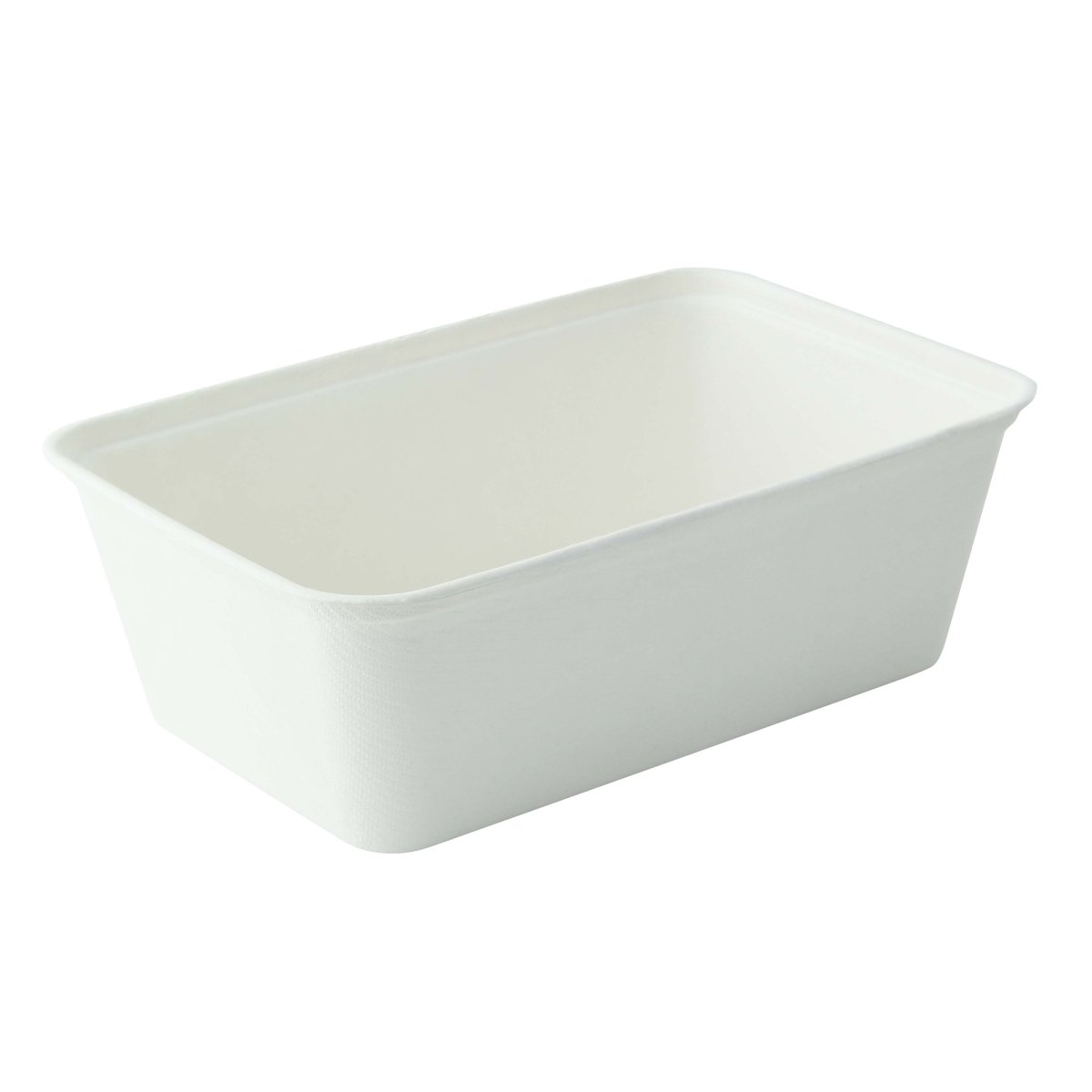 Packnwood Eco Rec Rectangular White Sugarcane Salad Bowl 25oz Top:L:6.8in W:4.6in H:2.3in - iFoodservice Online