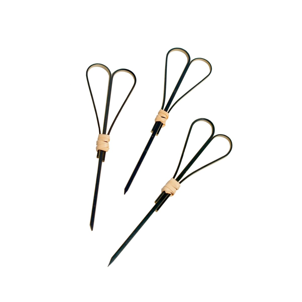 Packnwood FOTSY Black Bamboo Skewer With Looped Heart Design L:3.9in - iFoodservice Online