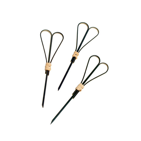 Packnwood FOTSY Black Bamboo Skewer With Looped Heart Design L:3.9in - iFoodservice Online