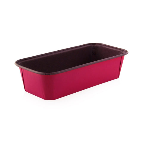 Packnwood Free Standing Rectangular Pink Paper Baking Mold 25oz L:6.3in W:2.5in H:2in - iFoodservice Online