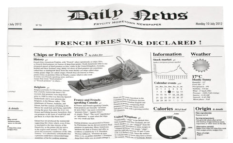 Packnwood Greaseproof white newsprint bag open on 2 sides L:5.12in W:5.12in - iFoodservice Online