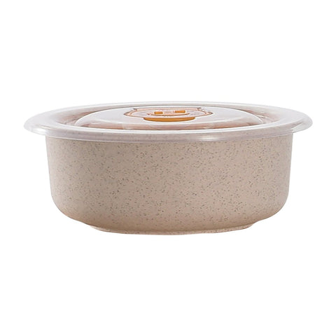 Packnwood Huskly reusable beige bowl in husk composite w/ PP lid 30oz D:5.9in H:2.95in - iFoodservice Online
