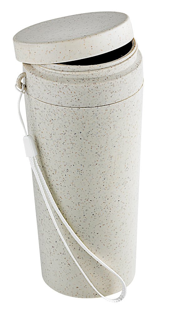 Packnwood HUSKLY Reusable bottle with lid beige husk composite 10 oz D:2.75in - iFoodservice Online