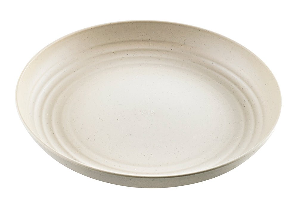 Packnwood HUSKLY Reusable plate beige husk composite D: 8.6in H: 1.3in - iFoodservice Online