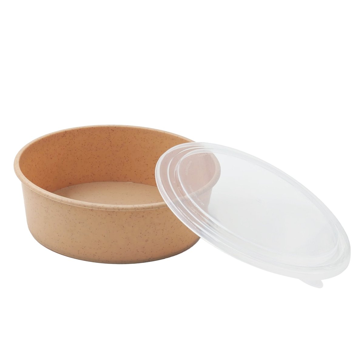 Packnwood HUSKLY Reusable salad bowl and clear lid beige husk composite 40oz D:7.3in H:2.7in - iFoodservice Online