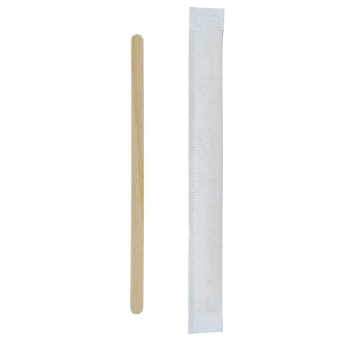 Packnwood Individually Wrapped Wooden Coffee Stirrers L:4.3in - iFoodservice Online