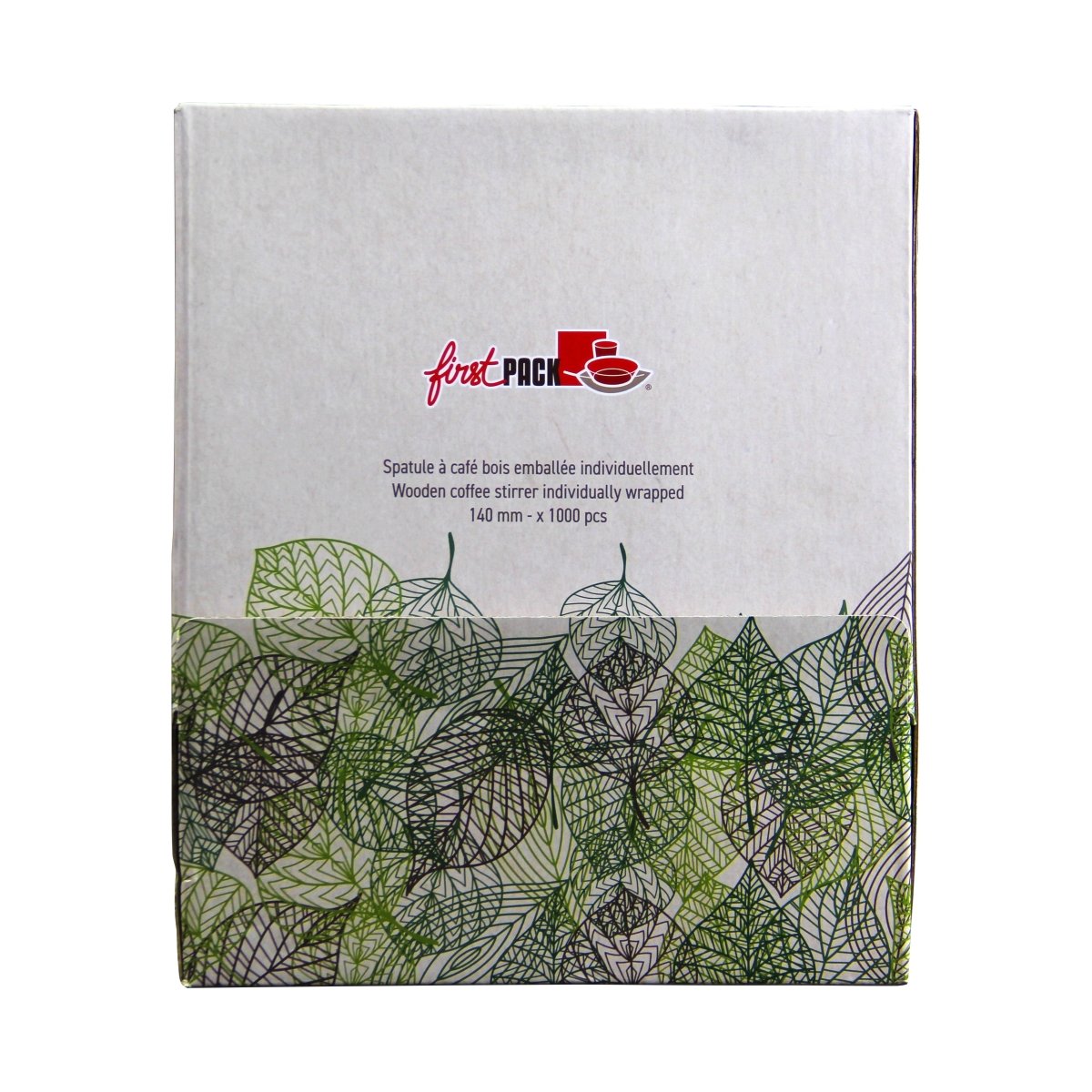 Packnwood Individually wrapped wooden coffee stirrers with rounded end in dispenser box L:5.5in - iFoodservice Online