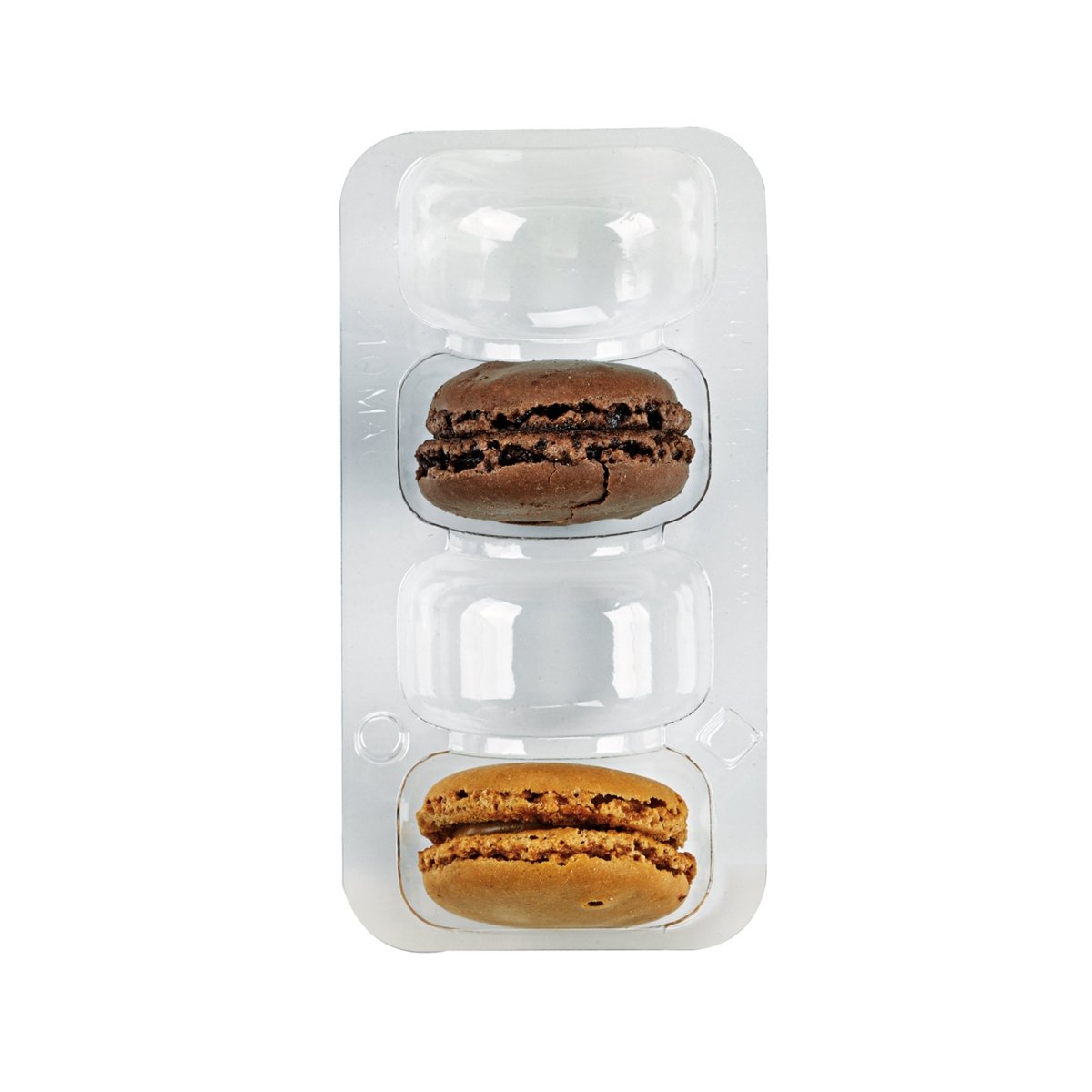 Packnwood Insert for 4 Macarons (1x4) with Clip Closure D:1.85in L:5in W:2in 1in - iFoodservice Online