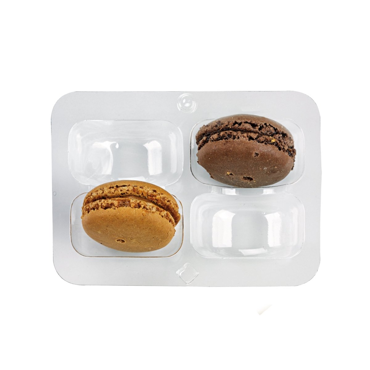 Packnwood Insert for 4 Macarons (2x2) with Clip Closure 16oz D:1.85in L:4.3in W:3in - iFoodservice Online