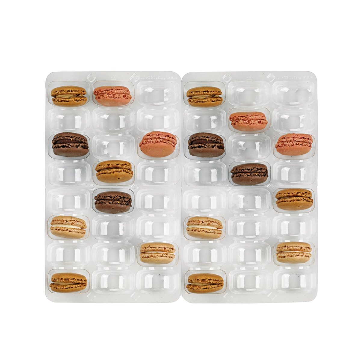 Packnwood Insert for 48 Macarons (6x8) with Clip Closure 20oz D:1.85in L:14.17in W:10in 1.18in - iFoodservice Online