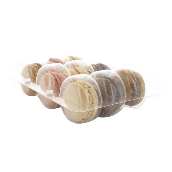 Packnwood Insert for 9 Macarons (3x3) with Clip Closure D:1.85in L:6.3in W:4.3in 0.8in - iFoodservice Online