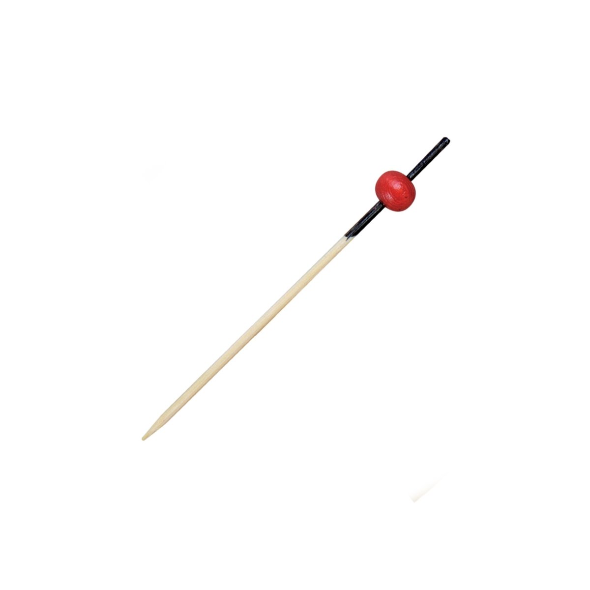 Packnwood KITA Bamboo Pick with 1 Red Bead & Black End L:2.8in - iFoodservice Online