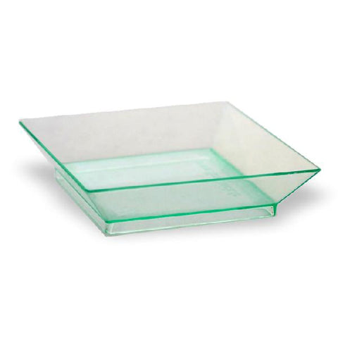 Packnwood Klarity Square Mini Transparent Green Dish 1.5oz L:2.5in W:2.5in H:0.6in - iFoodservice Online