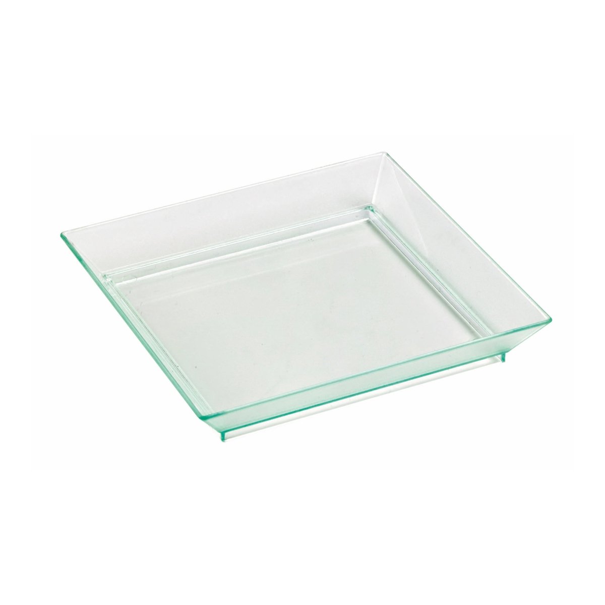 Packnwood Klarity Square Mini Transparent Green Dish 3.5oz L:4in W:4in H:0.64in - iFoodservice Online