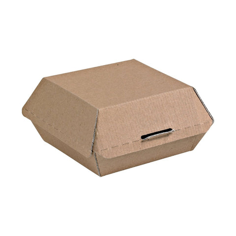 Packnwood Kraft Corrugated Hamburger Clamshell Take Out Box 12oz L:5.3in W:4.9in H:2.5in - iFoodservice Online