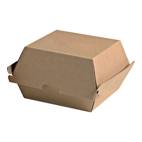 Packnwood Kraft Corrugated Hamburger Clamshell Take Out Box 18oz L:5.7in W:5.3in H:3.2in - iFoodservice Online