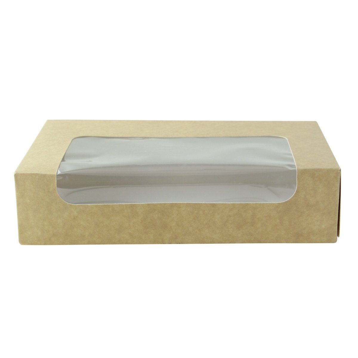 Packnwood Kraft laminated window box 28oz L:7.18in W:4.45in H:1.75in - iFoodservice Online