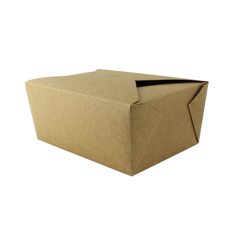Packnwood Kraft Meal Box 100oz Base:L:7.7in W:5.5in H:3.5in Top:L:8.5in W:6.3in H:3.5in - iFoodservice Online