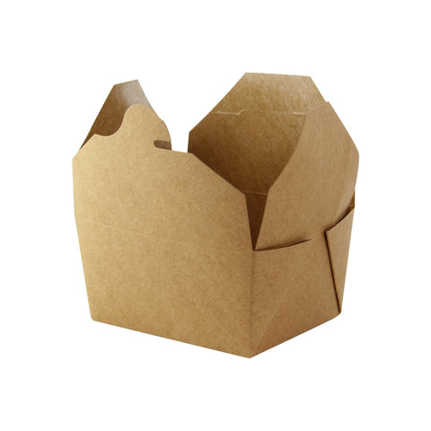 Packnwood Kraft Meal Box 50oz Base:L:7.75in W:5.5in H:2in Top:L:8.5in W:6.3in H:2in - iFoodservice Online