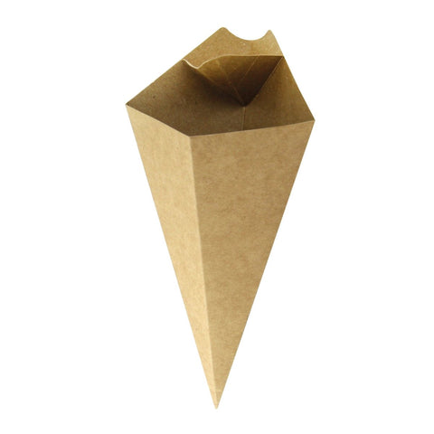 Packnwood Kraft Paper Cones with Built in Dipping Sauce Compartment 5oz L:7.5in W:4.5in - iFoodservice Online