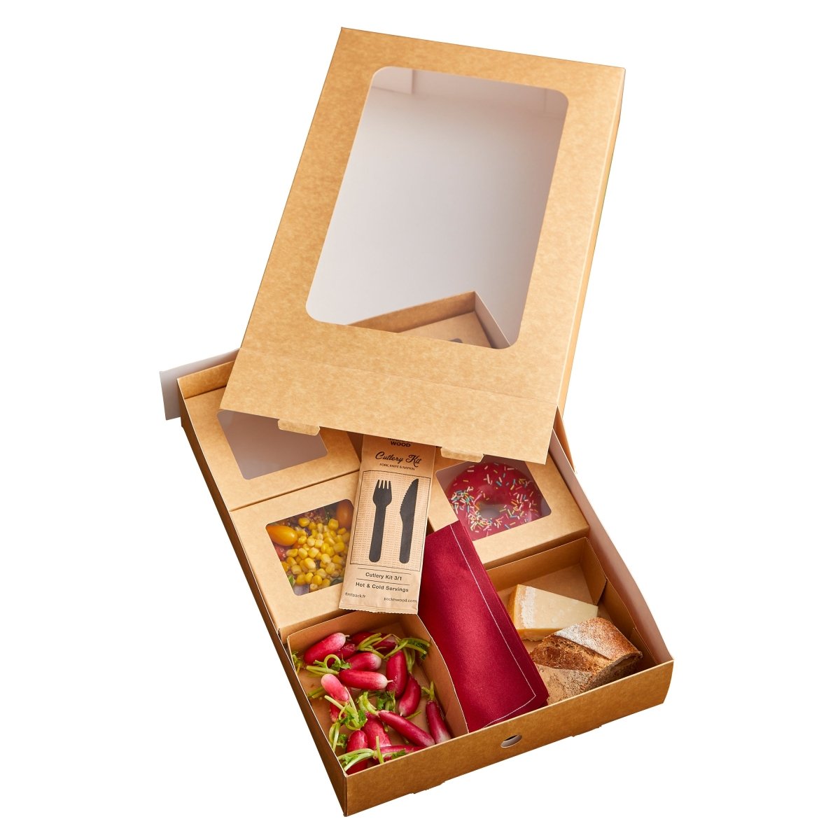 Packnwood Kraft Paper Large Tray L:17.7in W:12.1in H:3.1in - iFoodservice Online
