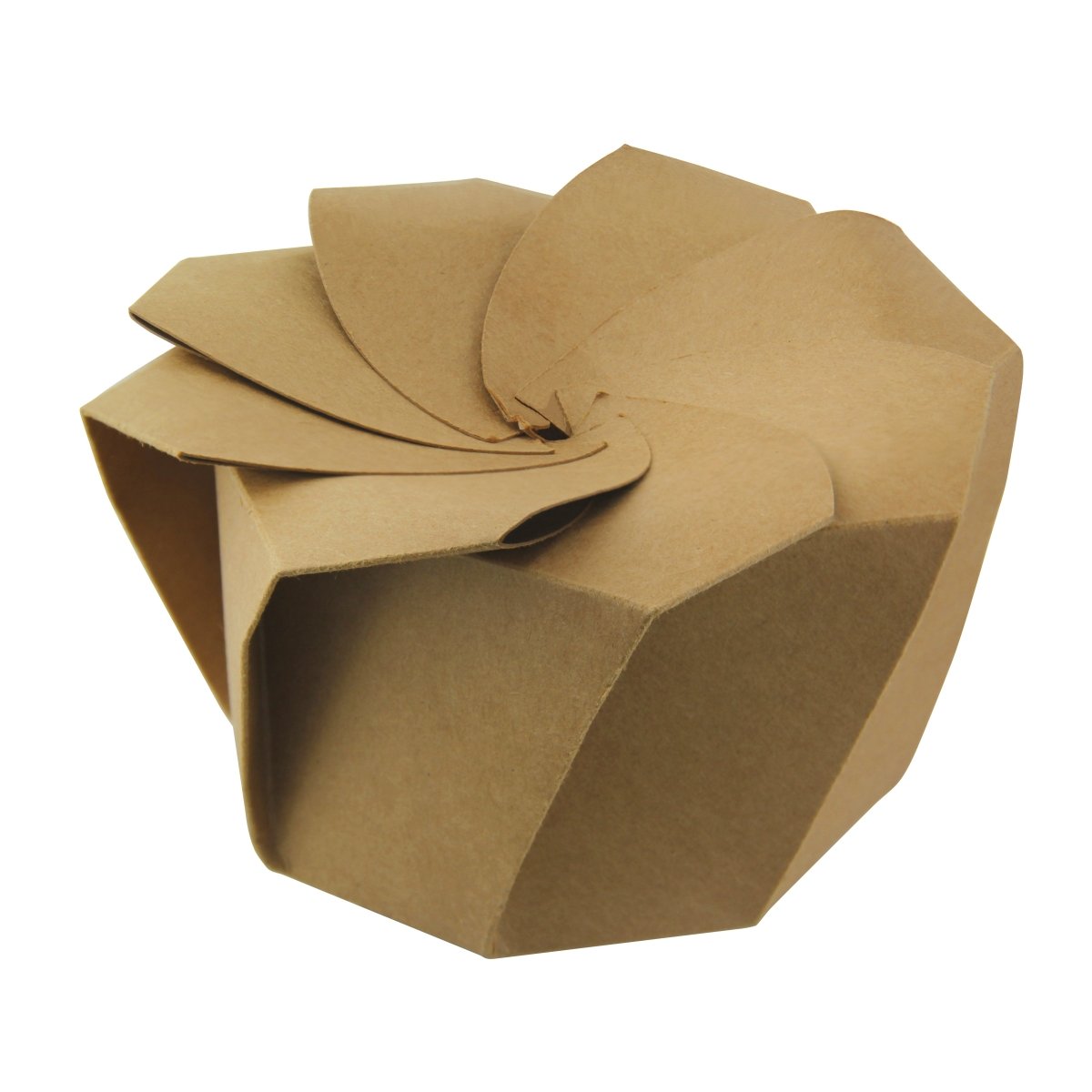 Packnwood Kraft Paperboard Salad Cup with Origami Folding Lid 24oz D:4.7in H:3.2in - iFoodservice Online