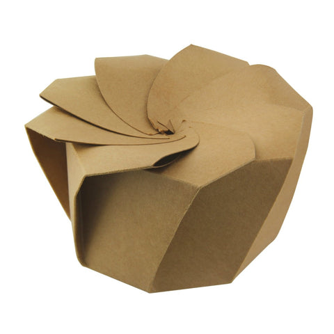 Packnwood Kraft Paperboard Salad Cup with Origami Folding Lid 24oz D:4.7in H:3.2in - iFoodservice Online