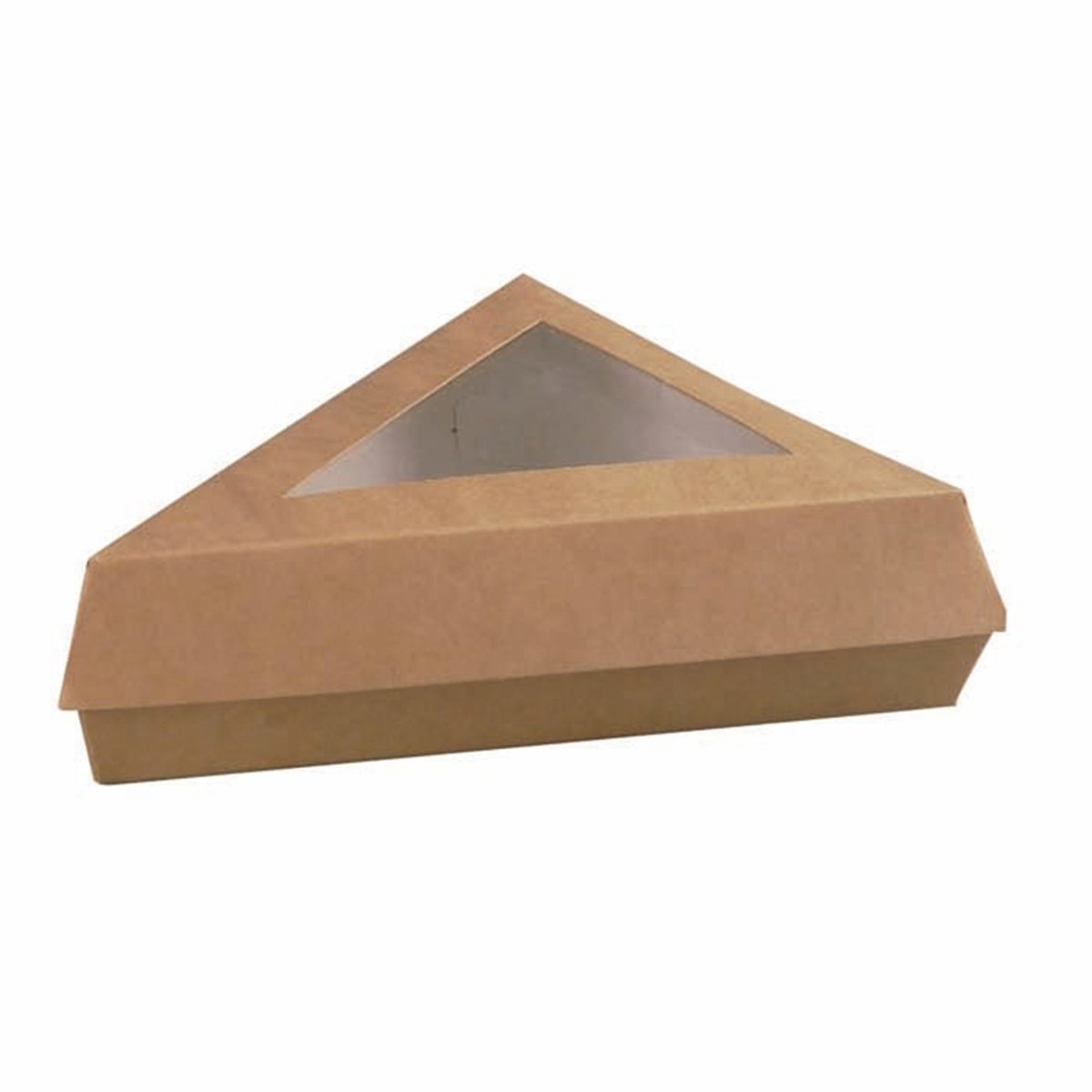 Packnwood Kraft Slice Box with PE Window Lid 12oz L:6.6in W:6.6in H:5.1in - iFoodservice Online