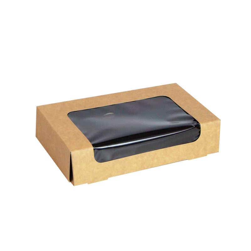 Packnwood Kraft Sushi Box With Window 12/14pcs L:7in W:4.2in H:1.6in - iFoodservice Online