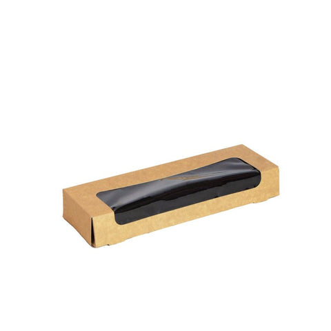 Packnwood Kraft Sushi Box With Window 14/16pcs L:9.4in W:2.8in H:1.4in - iFoodservice Online