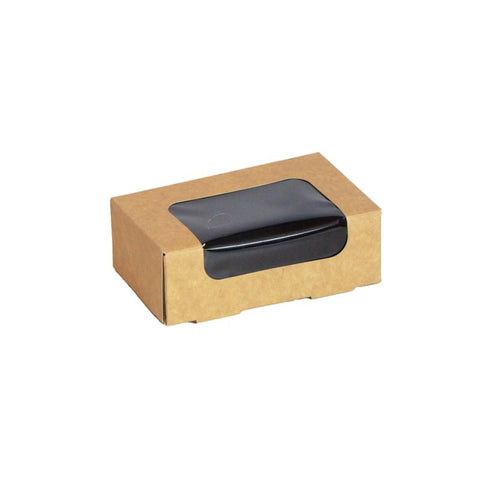 Packnwood Kraft Sushi Box With Window 4/6pcs L:4.7in W:2.8in H:1.6in - iFoodservice Online