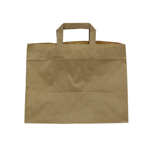 Packnwood Kraft/brown paper carrier bag L:12.5in W:8in H:9.6in - iFoodservice Online