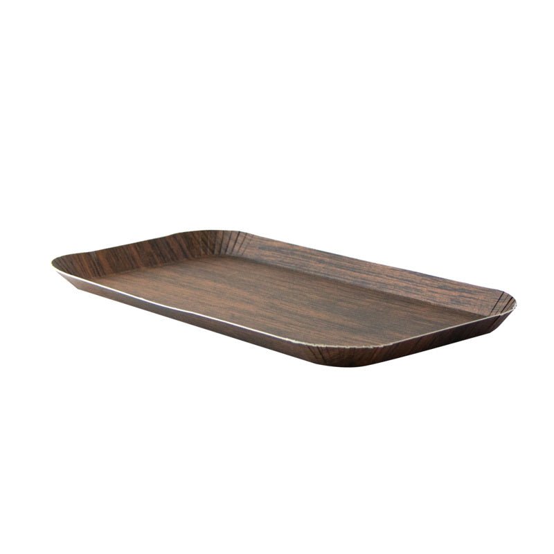 Packnwood Laminated dark wood decor tray L:10.5in W:5in H:0.6in - iFoodservice Online