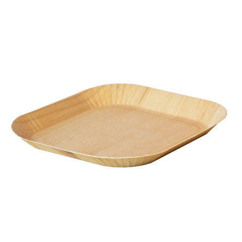Packnwood Laminated light wood decor tray L:4.9in W:4.9in H:0.5in - iFoodservice Online