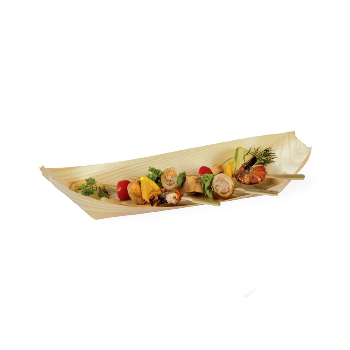 Packnwood Large Wooden Boat 18oz L:13.75in W:4.15in H:1.25in - iFoodservice Online