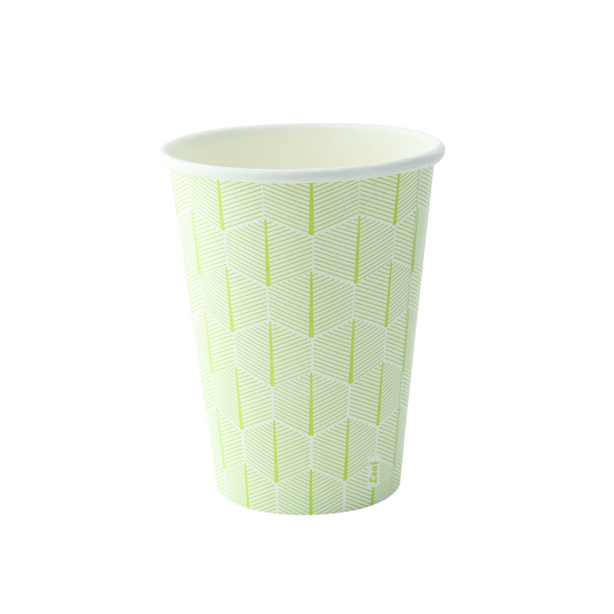 Packnwood Leaf design paper cup 12oz H:4.4in W:2.4in L:3.5in - iFoodservice Online