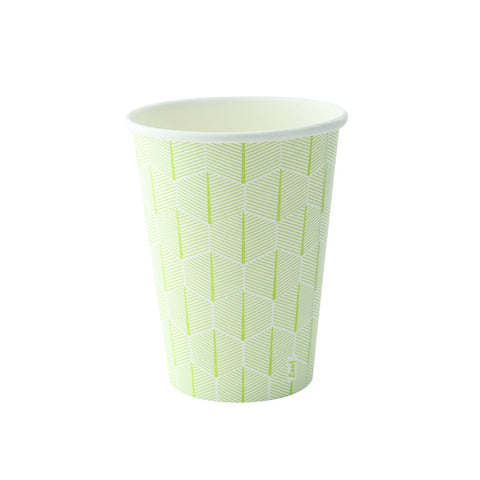 Packnwood Leaf design paper cup 12oz H:4.4in W:2.4in L:3.5in - iFoodservice Online