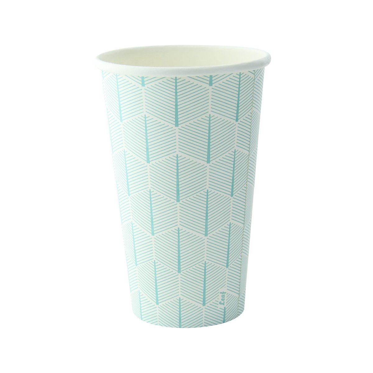 Packnwood Leaf design paper cup 16oz D:3.5in H:5.4in - iFoodservice Online