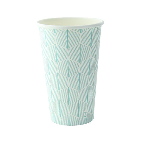 Packnwood Leaf design paper cup 16oz H:5.4in W:2.4in L:3.5in - iFoodservice Online