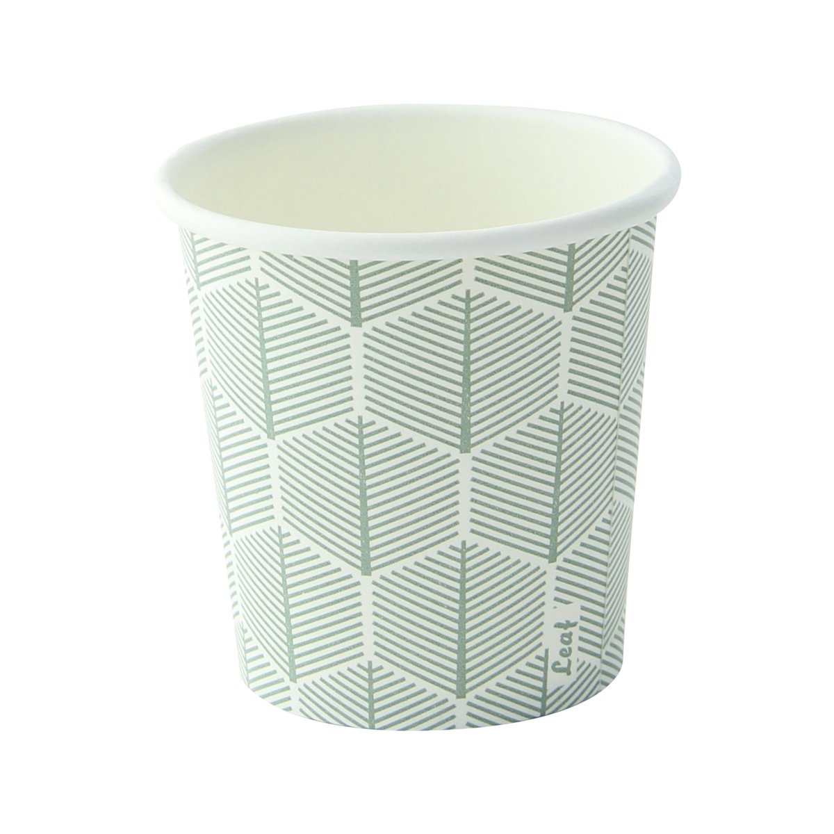 Packnwood Leaf design paper cup 4oz D:2.44in H:2.5in - iFoodservice Online